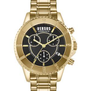 Versace 44mm Black Gold Watch